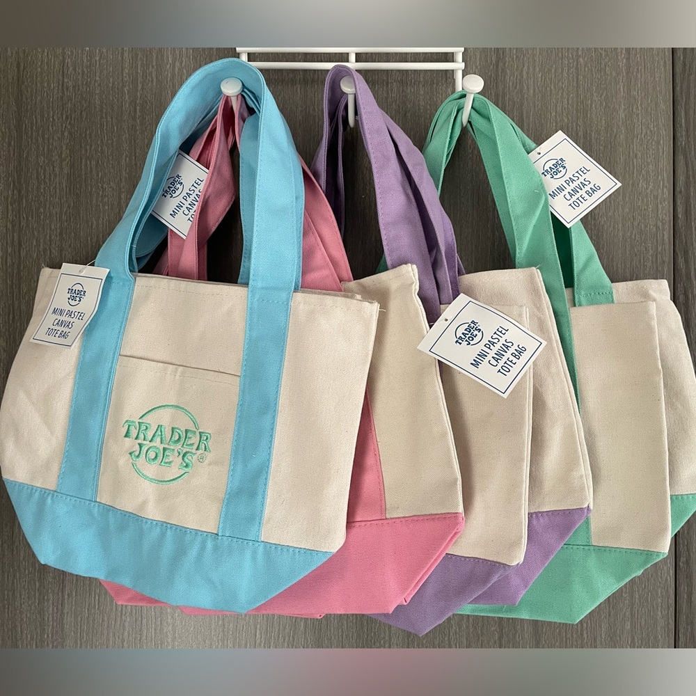 Trader Joe’s Mini Canvas Pastel Totes